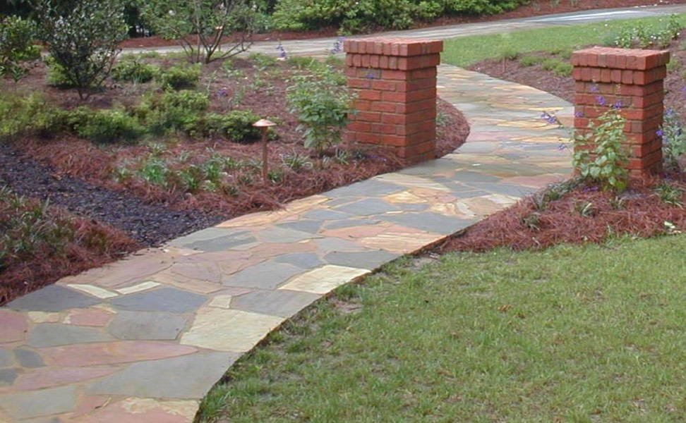 flagstone path mixed colors